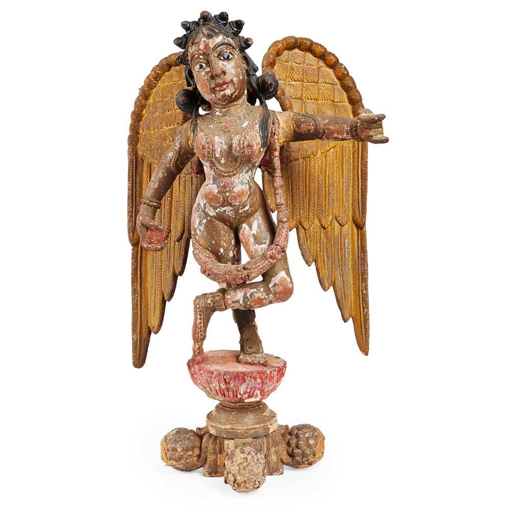 Lot 243 - CARVED INDIAN  FIGURE OF A DEITY