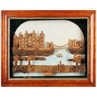 Lot 198 - PAIR OF VICTORIAN CARVED CORK PICTURES