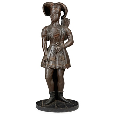 Lot 197 - CARVED AND STAINED HARDWOOD TOBACCO FIGURE