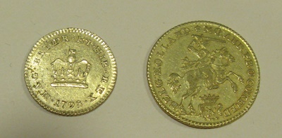 Lot 99 - G.B. - A George III 1/3 Guinea and Holland, a seven Gulden coin