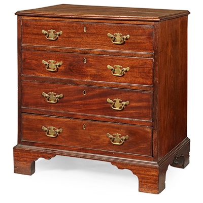 Lot 109 - GEORGE III MAHOGANY SMALL CHEST OF DRAWERS