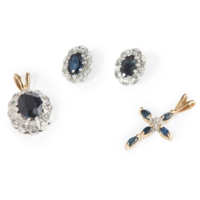 Lot 82 - A collection of sapphire and diamond jewellery