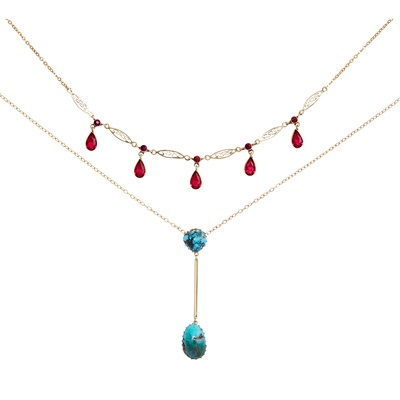 Lot 157 - Two gem set necklaces