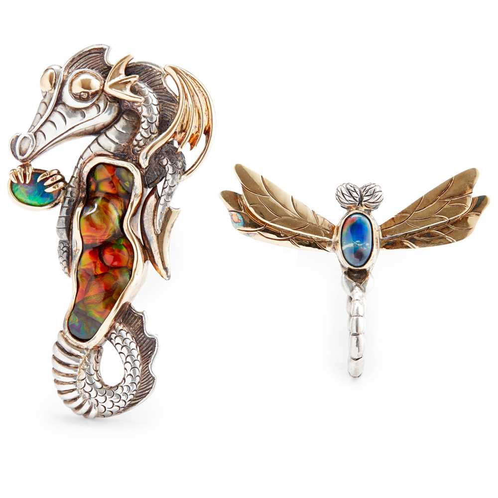 Lot 43 - A multi-gem set seahorse pendant