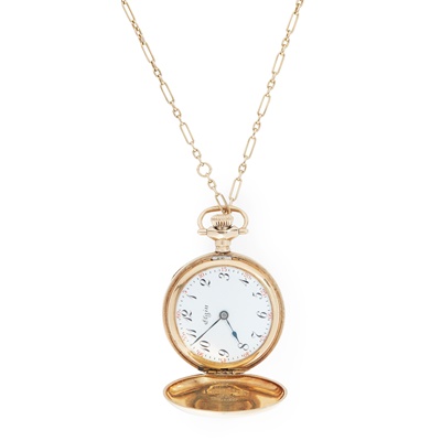 Lot 194 - Elgin: a lady's 14ct gold fob watch