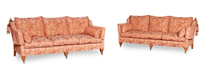 Lot 358 - PAIR OF LARGE KNOLE STYLE SOFAS