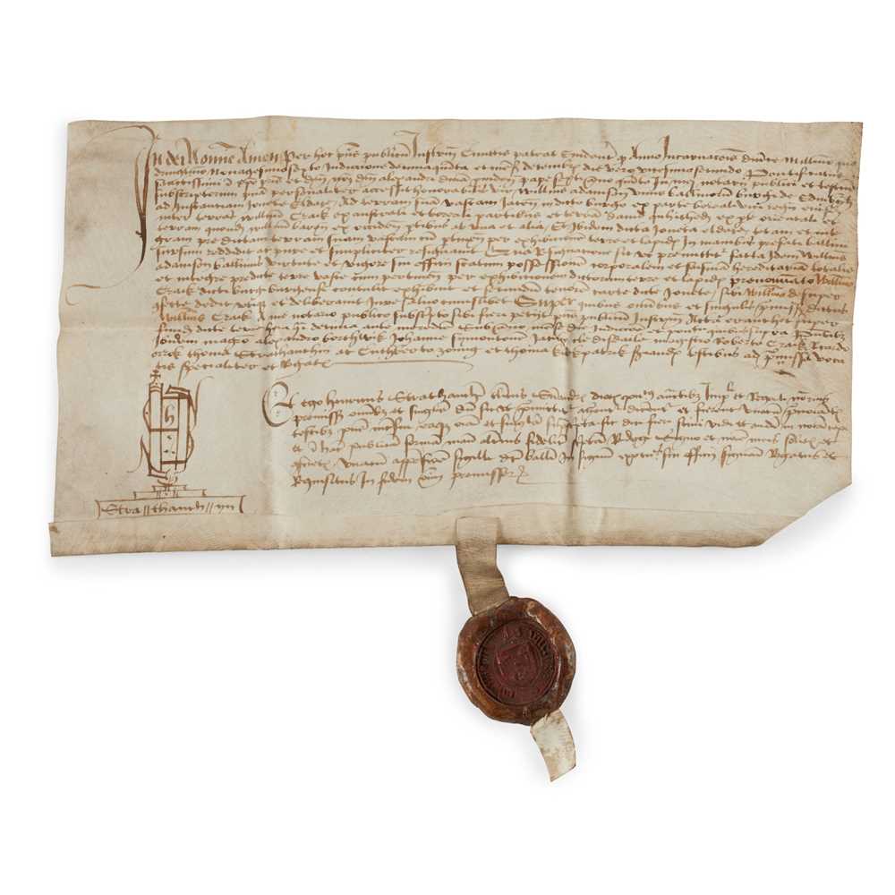 Lot 210 - Scottish Medieval Deed