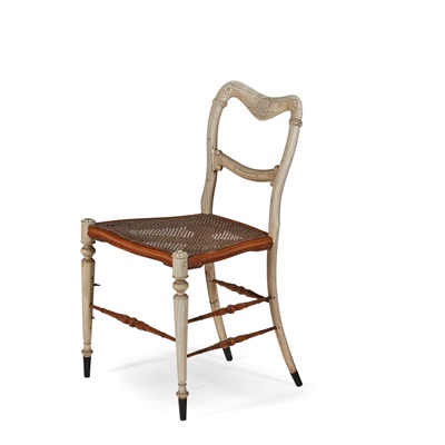 Lot 496 - ANGLO-INDIAN SOLID IVORY AND SATINWOOD SIDE CHAIR, MURSHIDABAD