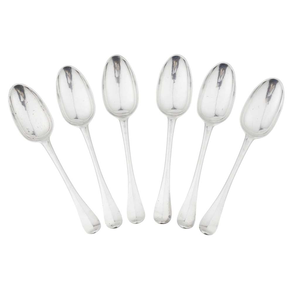 Lot 193 - MONTROSE - A SET OF SIX SCOTTISH PROVINCIAL TABLESPOONS
