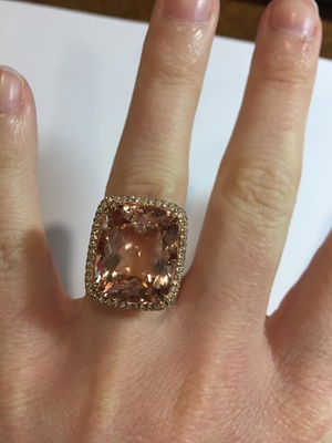Lot 54 - A morganite and diamond set cocktail ring