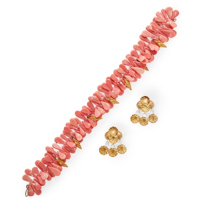 Lot 163 - A coral necklace, attributed to Esther Eyre