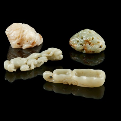 Lot 54 - GROUP OF FOUR JADE CARVINGS