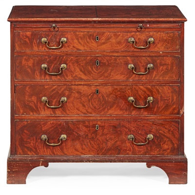 Lot 144 - LATE GEORGE III MAHOGANY CHEST OF DRAWERS