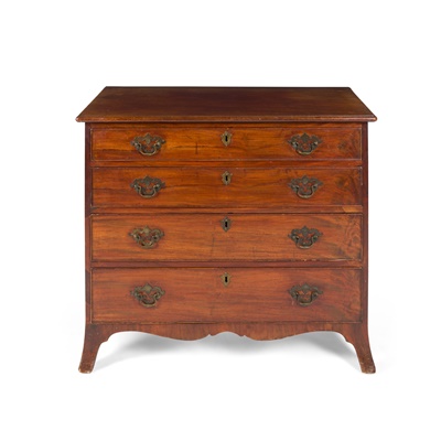 Lot 111 - GEORGE III MAHOGANY CHEST OF DRAWERS