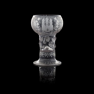 Lot 36 - LARGE CLEAR GLASS ROEMER BEARING THE BREADALBANE CYPHER