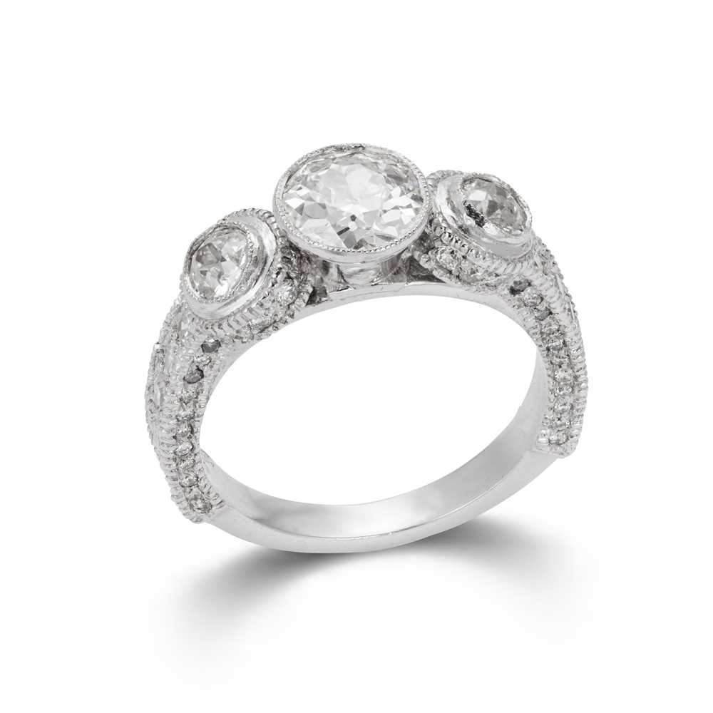 Lot 63 - A diamond three-stone ring