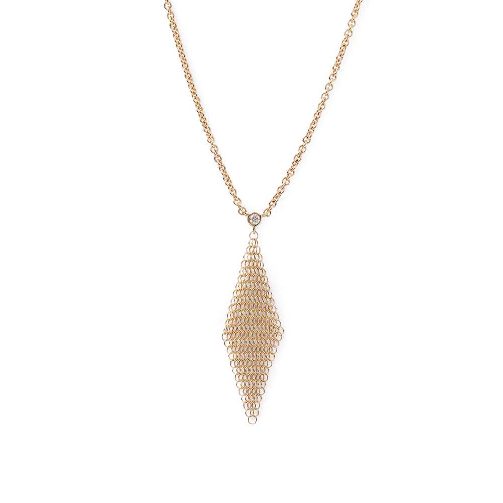 Lot 30 - A diamond set mesh pendant, Elsa Peretti for Tiffany & Co