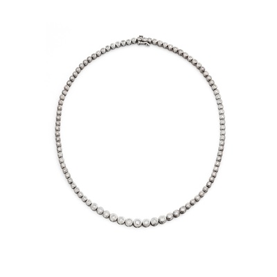 Lot 84 - A diamond riviere necklace