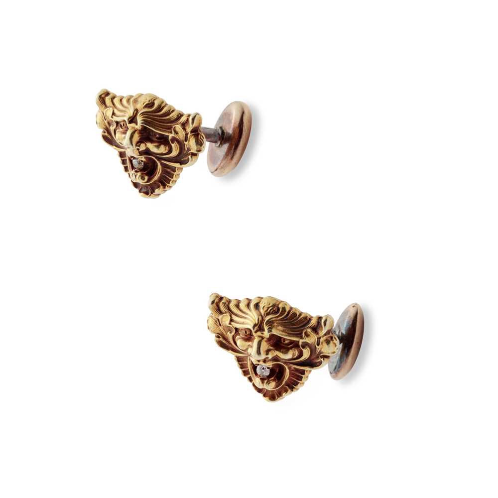 Lot 20 - A pair of Art Nouveau diamond-set cufflinks
