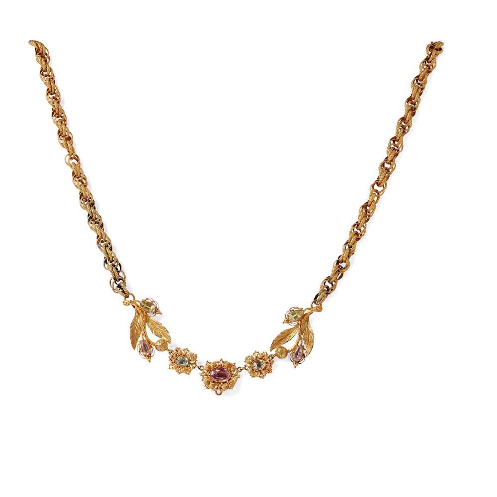 Lot 21 - A multi-gem set necklace