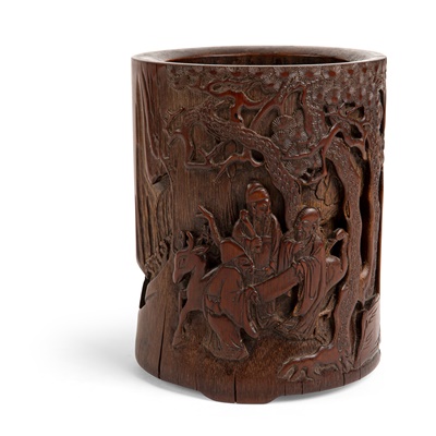 Lot 62 - CARVED BAMBOO BRUSH POT