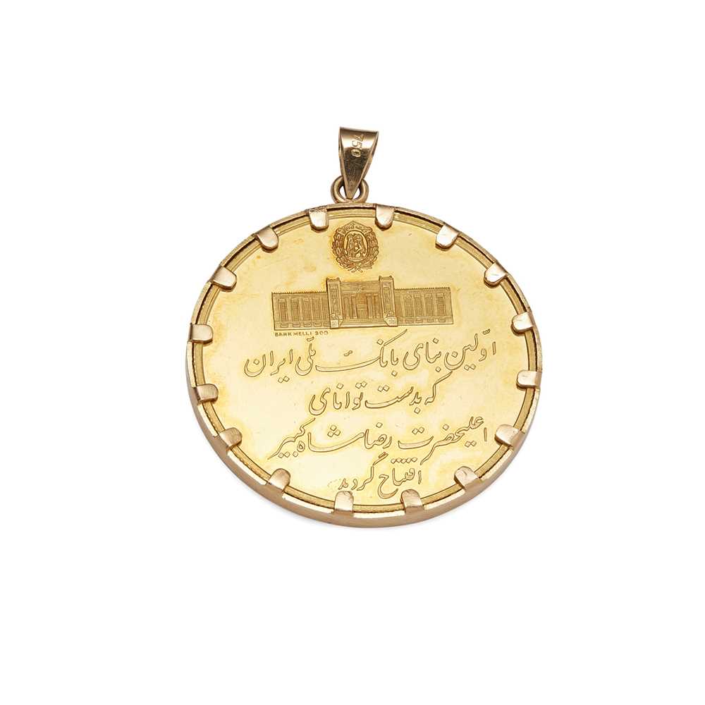 Lot 201 - Iran - Muhammad Reza Pahlavi gold Proof "Bank Melli 50th Anniversary" Medal