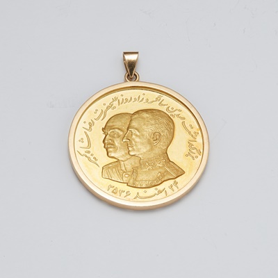 Lot 201 - Iran - Muhammad Reza Pahlavi gold Proof "Bank Melli 50th Anniversary" Medal