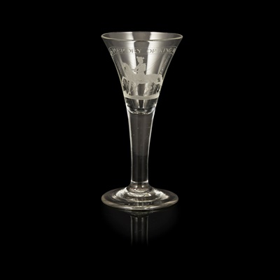 Lot 324 - A WILLIAMITE STYLE EQUESTRIAN GLASS ENGRAVED BY FRANZE TIETZE