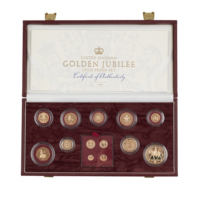 Lot 149 - A 2002 Golden Jubilee thirteen coin gold proof set