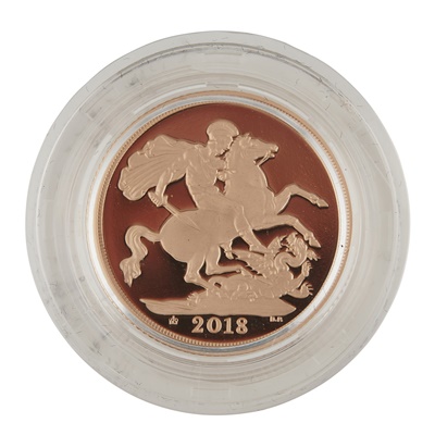 Lot 102 - A 2018 Piedfort proof sovereign