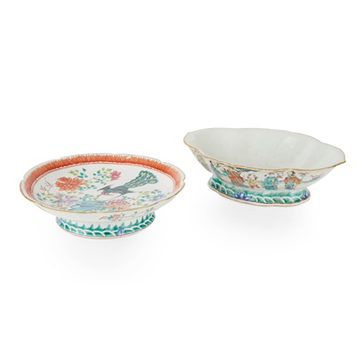 Lot 222 - TWO FAMILLE ROSE WARES