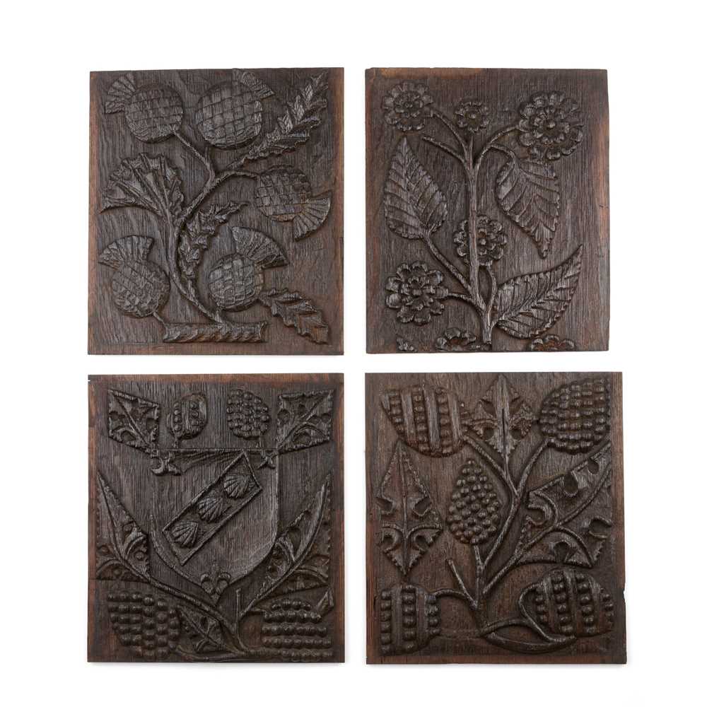 Lot 1 - A GROUP OF FOUR CARVED PANELS