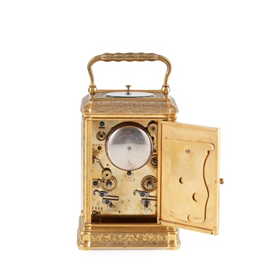 Lot 523 - FRENCH REPEATER CARRIAGE CLOCK WITH ALARM AND CALENDAR