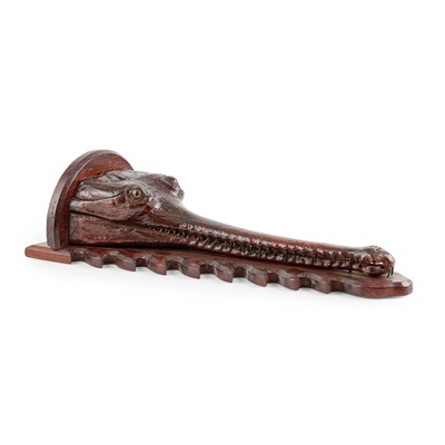 Lot 370 - MOUNTED TAXIDERMY GHARIAL HEAD