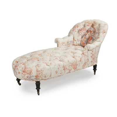 Lot 174 - A VICTORIAN BUTTON UPHOLSTERED CHAISE LONGUE