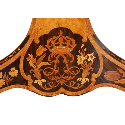 Lot 50 - KING LOUIS-PHILIPPE'S AMBOYNA, WALNUT, IVORY AND EBONY MARQUETRY CENTRE TABLE, ATTRIBUTED TO GEORGE BLAKE & CO.