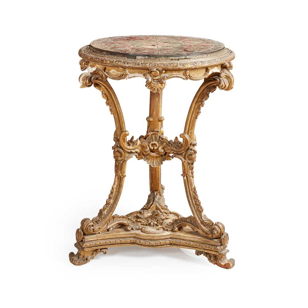 Lot 48 - A CONTINENTAL GILTWOOD AND BOULLE MARQUETRY GUERIDON