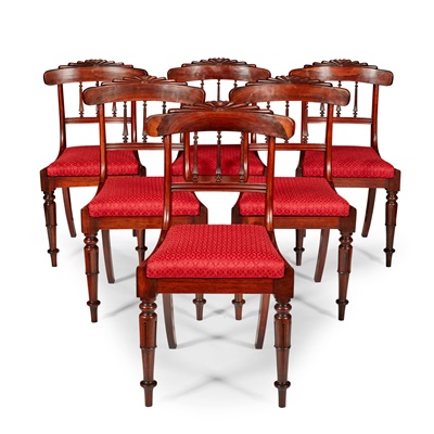 Lot 171 - SET OF SIX REGENCY ROSEWOOD DINING CHAIRS, ATTRIBUTED TO GILLOWS