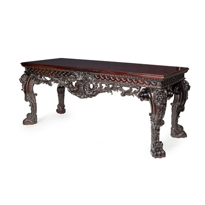 Lot 50 - GEORGE II STYLE 'BRIGHTLING PARK' STAINED MAHOGANY HALL TABLE