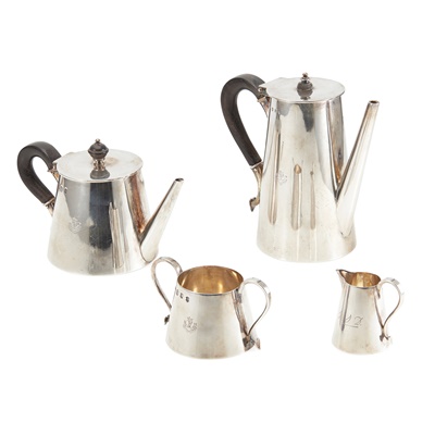 Lot 150 - BALLATER – A RARE SCOTTISH PROVINCIAL FOUR PIECE BACHELOR'S TEA AND COFFEE SERVICE