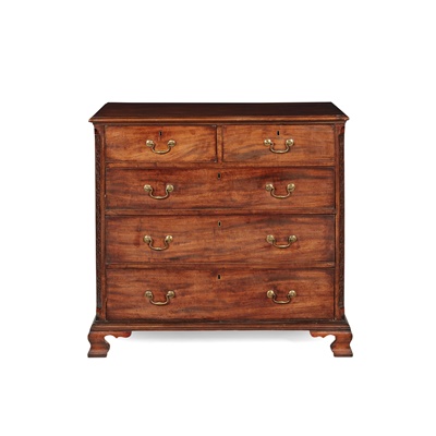 Lot 54 - GEORGE III MAHOGANY CHEST OF DRAWERS