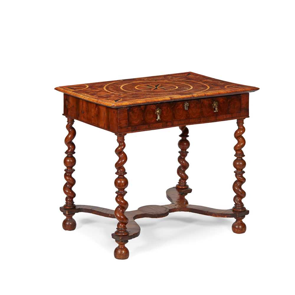 Lot 363 - WILLIAM AND MARY OYSTER VENEERED WALNUT AND FRUITWOOD INLAID TABLE