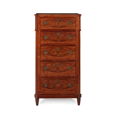 Lot 372 - DUTCH NEOCLASSICAL MAHOGANY TALL CHEST OF DRAWERS