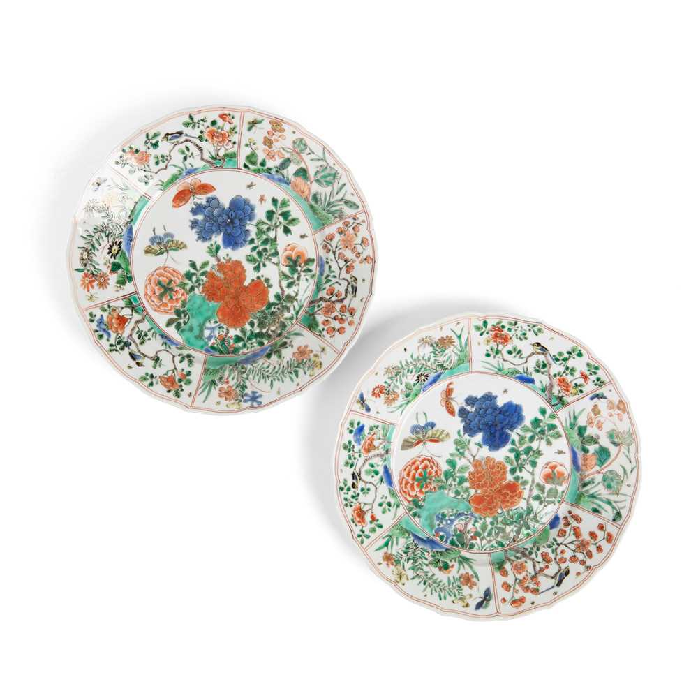 Lot 225 - PAIR OF FAMILLE VERTE FOLIATED DISHES