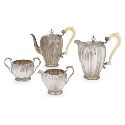 Lot 15 - A matched four piece coffee service