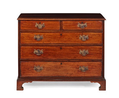Lot 69 - GEORGE III MAHOGANY CHEST OF DRAWERS