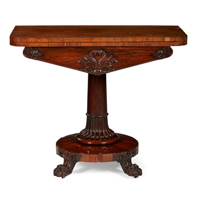 Lot 176 - GEORGE IV ROSEWOOD CARD TABLE