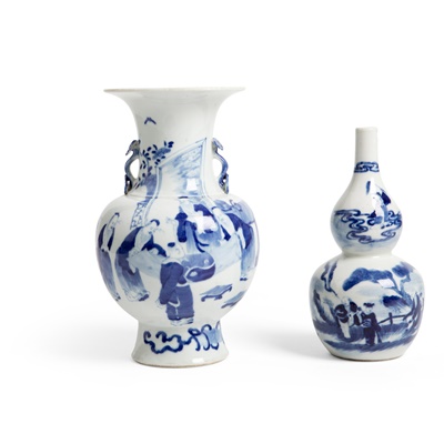 Lot 161 - TWO BLUE AND WHITE VASES