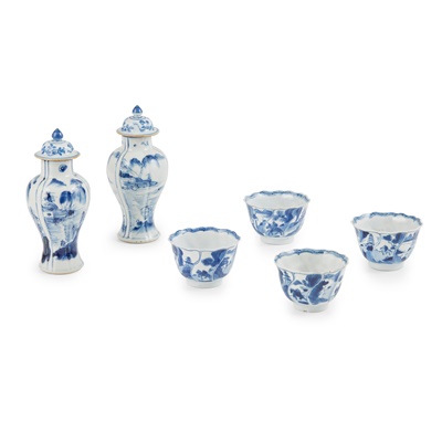 Lot 101 - (A PRIVATE SCOTTISH COLLECTION, LOT 98-101) GROUP OF SIX BLUE AND WHITE WARES