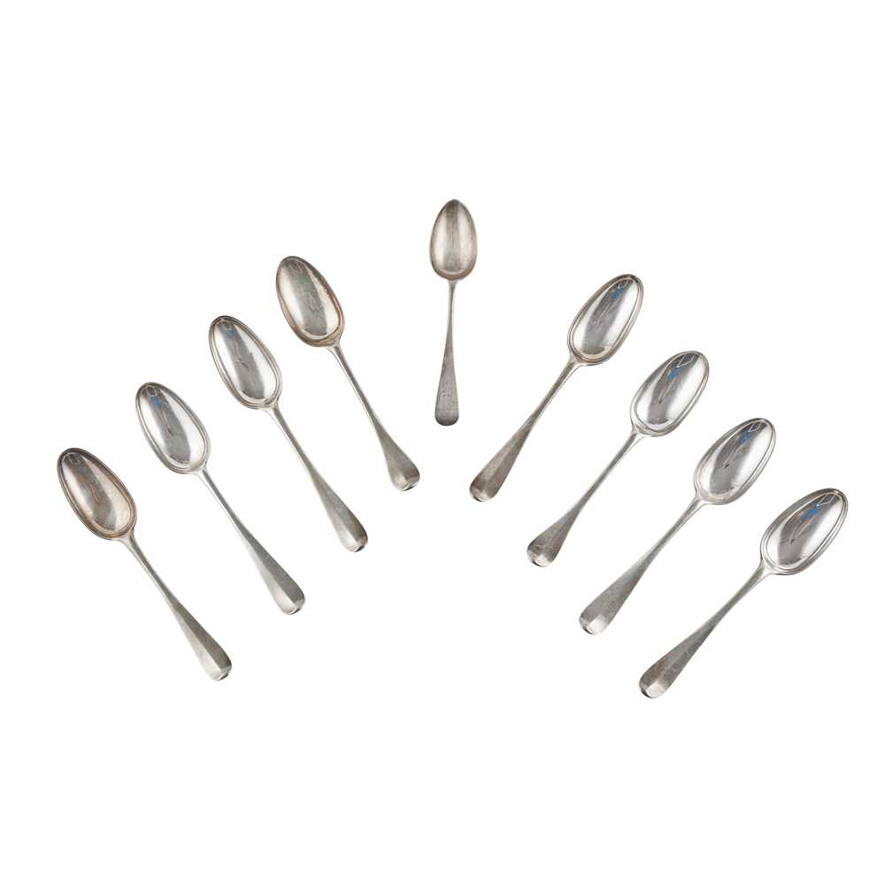 Lot 34 - A set of six George II tablespoons